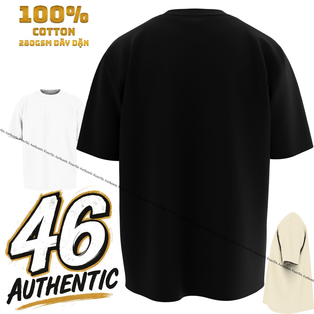 [Cao Cấp] Áo Thun trơn Basic Oversize Premium | 100% Cotton | 280GSM | Unisex | FourSix AUTHENTIC.