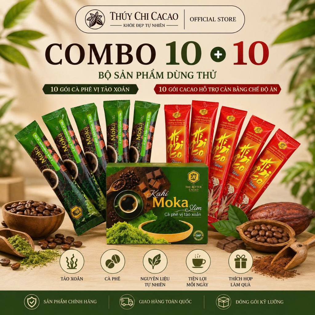 COMBO 10 gói cacao ,10 gói cafe,10 gói Matca