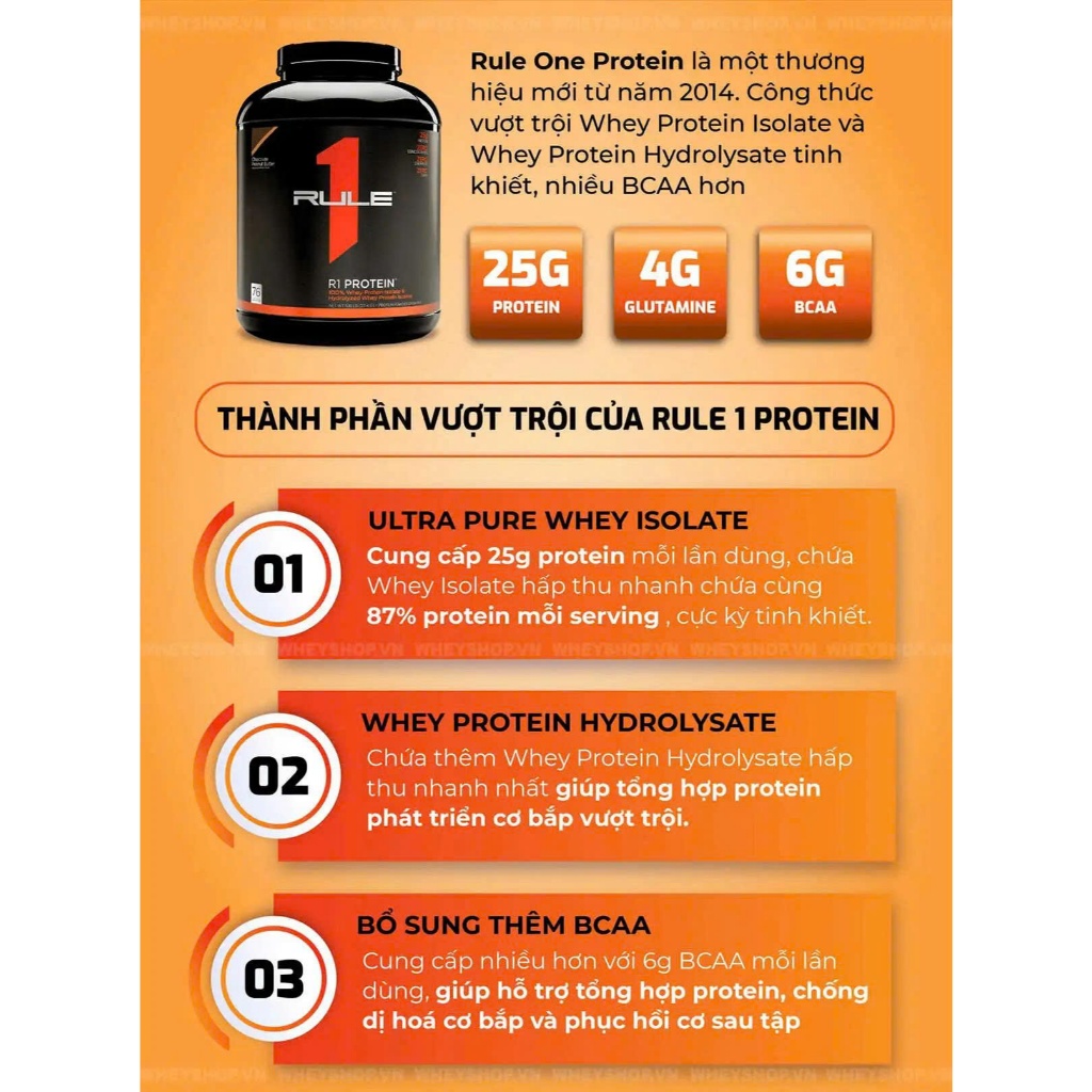 [Whey Quốc Dân] Rule1 Protein Bột Sữa Dinh Dưỡng Bổ Sung Protein - Shop Đô Con