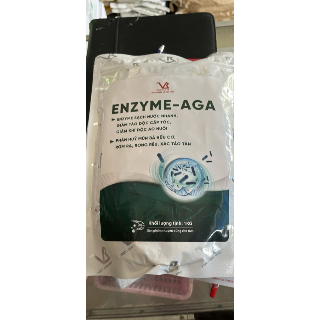 men vi sinh (vibo) enzyme aga cho ao tôm, nước đỏ, thúi đáy, tảo trong ao