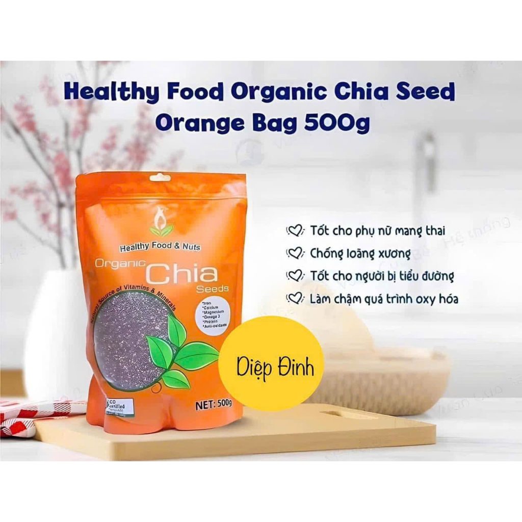 Hạt chia hữu cơ nội địa ÚC - Healthy Food & Nuts Organic Chia Seeds 500g