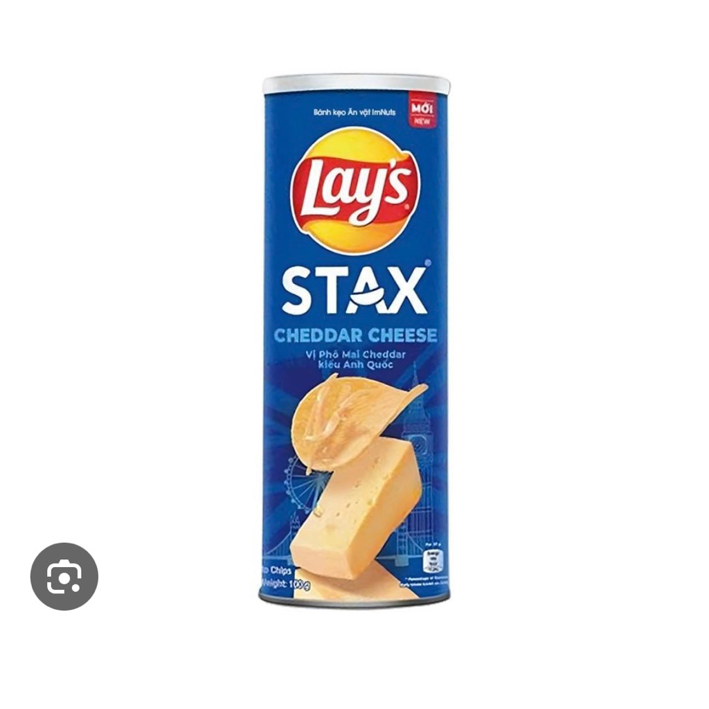 Snack khoai tây Lays stax Cheddar Cheese 100g