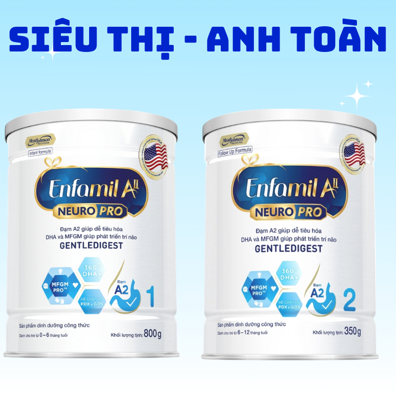 Sữa Enfamil A2 NeuroPro Số 1  , 2 /350gr– Sữa A2 Chính Hãng Cho Bé