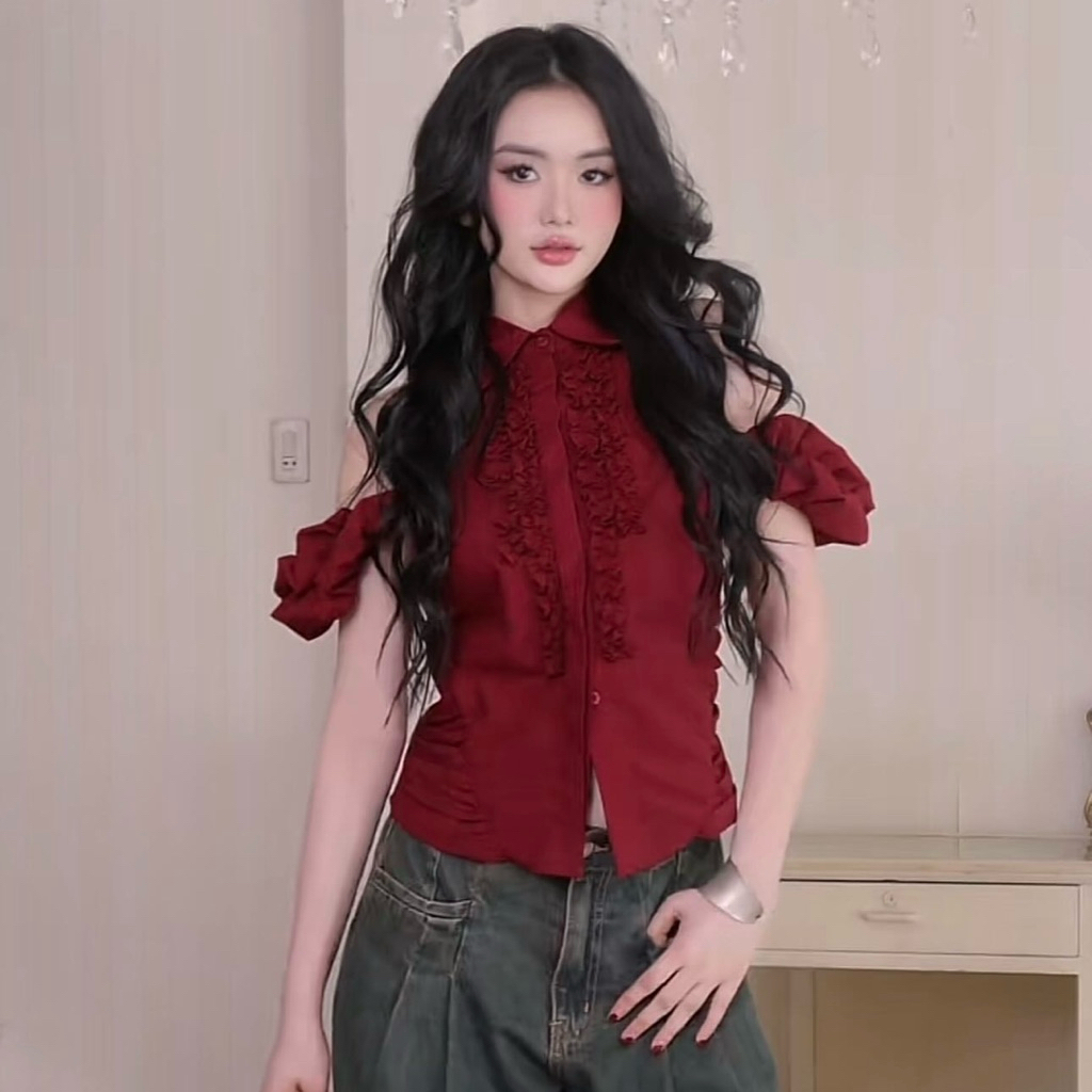 [pass] Margaret Scarlet | Áo sơ mi kiểu dáng fit body Mania Cutie