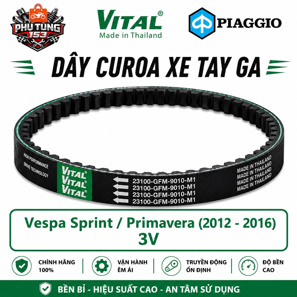 Dây Curoa Vespa Primavera Sprint LX S Liberty 3V Vital Piaggio