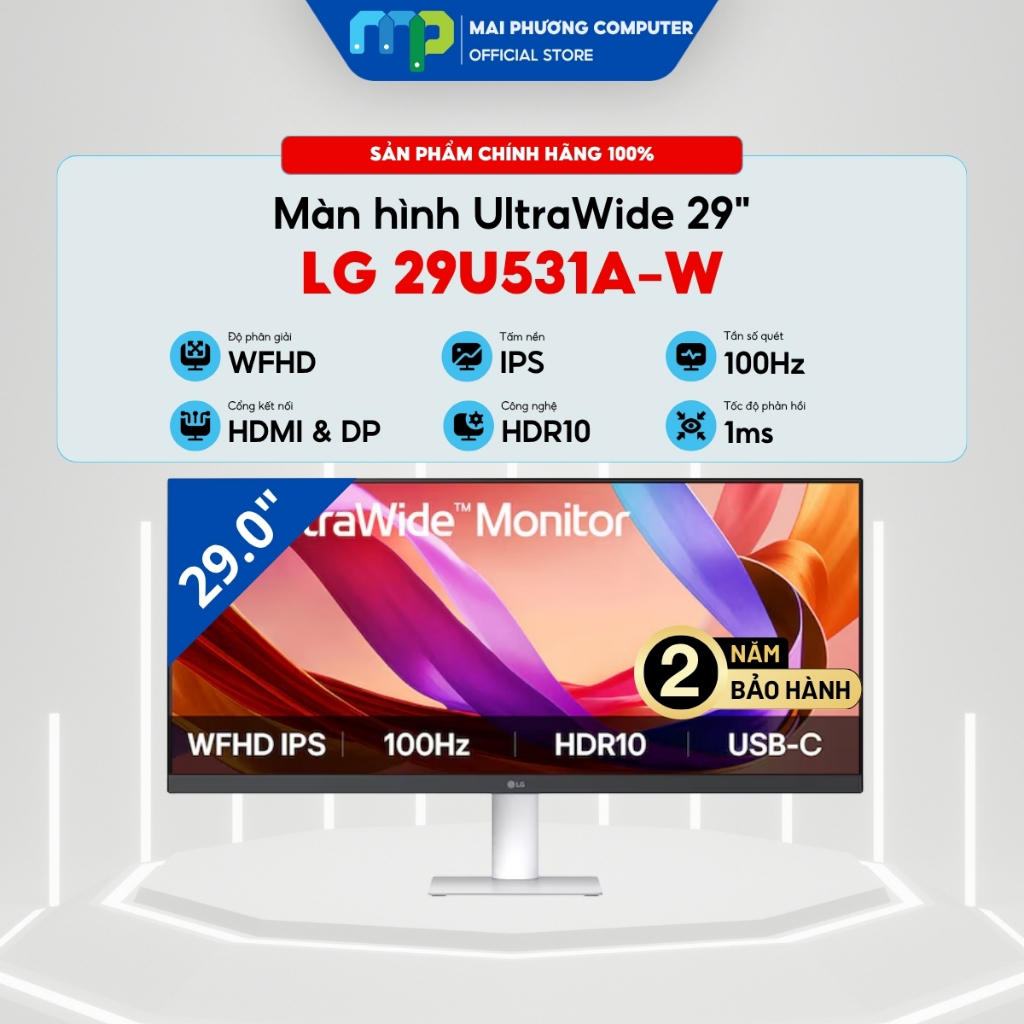 Màn hình Ultrawide LG 29U531A-W - 29inch - IPS - 100HZ - 1ms - DisplayHDR 10 - Bảo hành 24 tháng