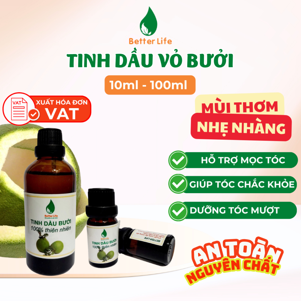 [SỈ] Tinh dầu Vỏ Bưởi thiên nhiên nguyên chất giúp mọc tóc, chăm tóc, dưỡng tóc chắc khỏe, óng mượt