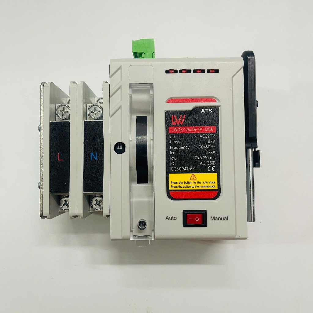 Bộ đổi nguồn điện tự động ATS-2P-125A LW cầu dao đảo chiều tự động máy phát, solar mẫu mới nhất