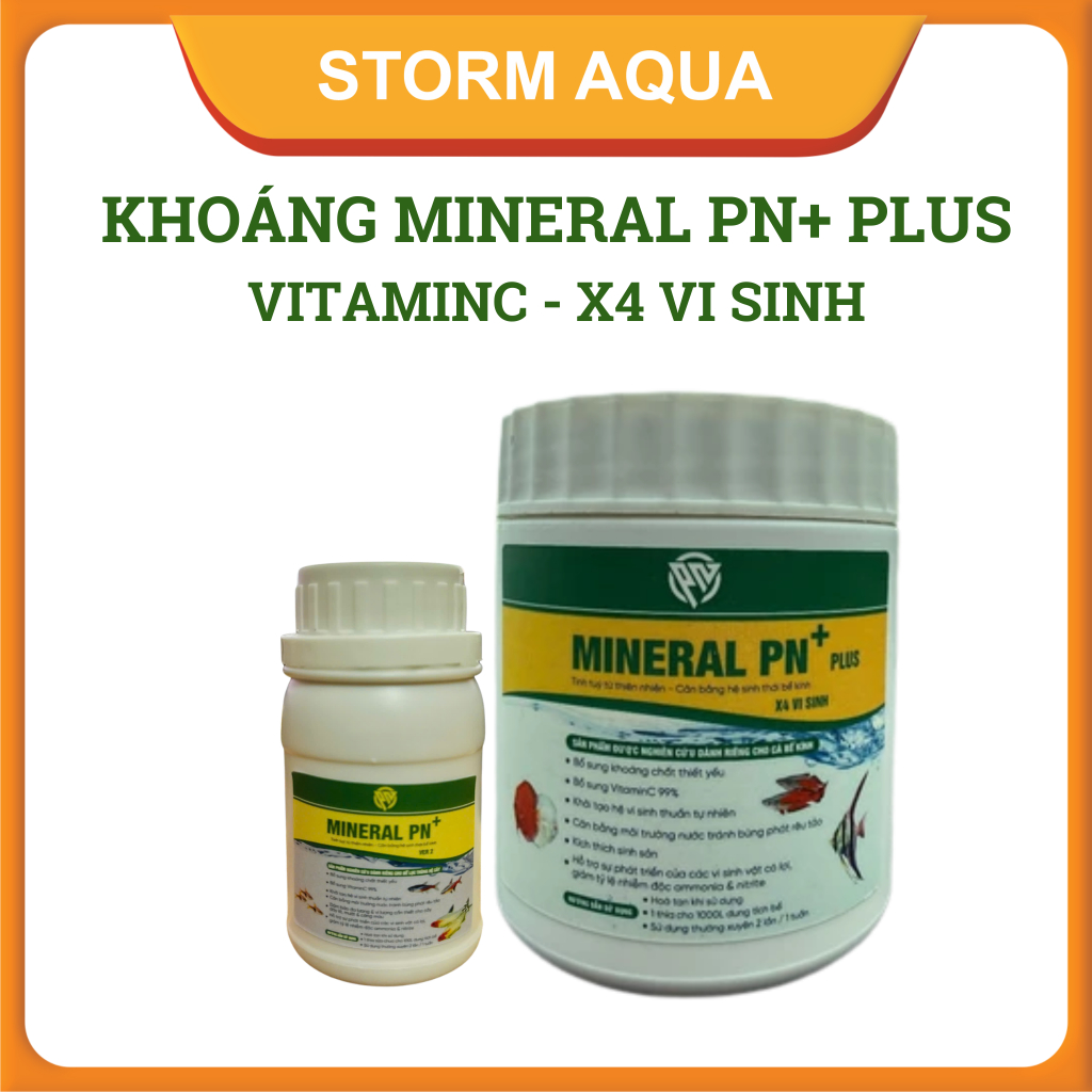 Khoáng Bột MINERAL PN+ Vitamin C +  Vi Sinh Cho Bể Cá Cảnh / Khoáng Cho Hồ Cá
