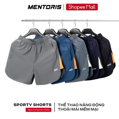 COMBO 2 Quần Short Chạy Bộ Nam MENTORIS Vải Gió Thoáng Khí,Form Thể Thao,Vận Động Thoải Mái CB2.MASA25S001