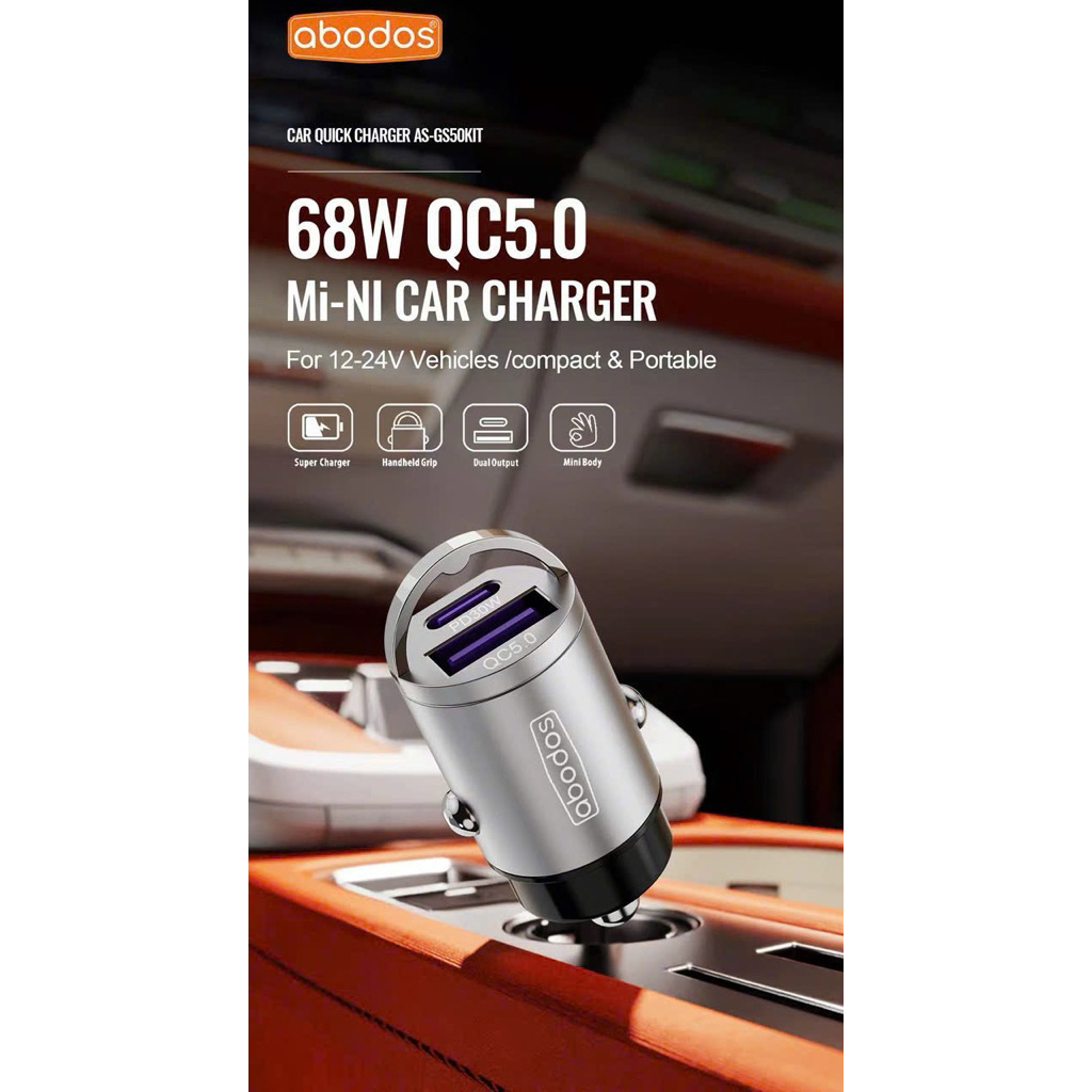 Tẩu sạc nhanh QC5.0 TypC USB 68w