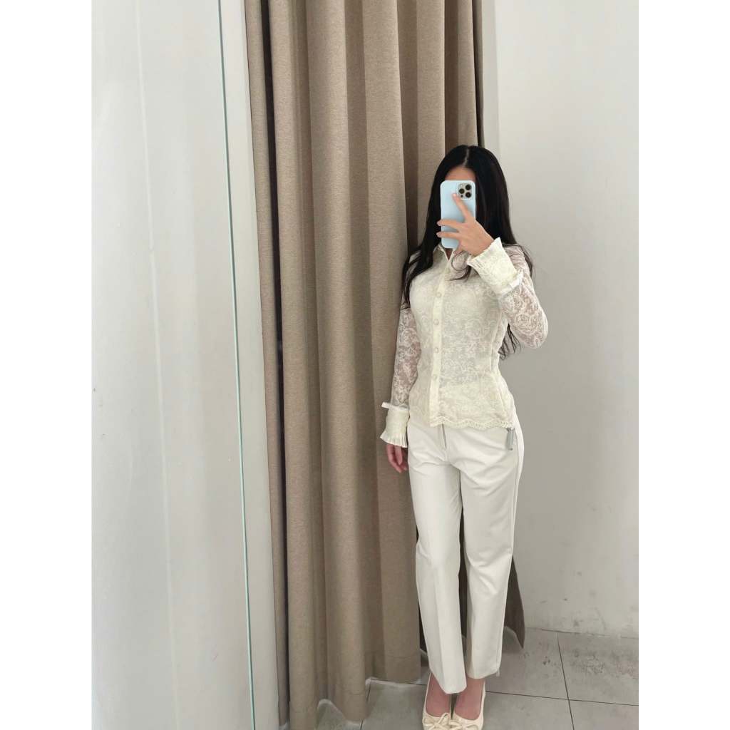 Quần Ống Đứng Chất Liệu Kaki Thiết Kế Nữ Veos Dáng Cạp Cao Đứng Form Đi Làm Đi Chơi Màu Trắng - Alise Pants | BigBuy360 - bigbuy360.vn