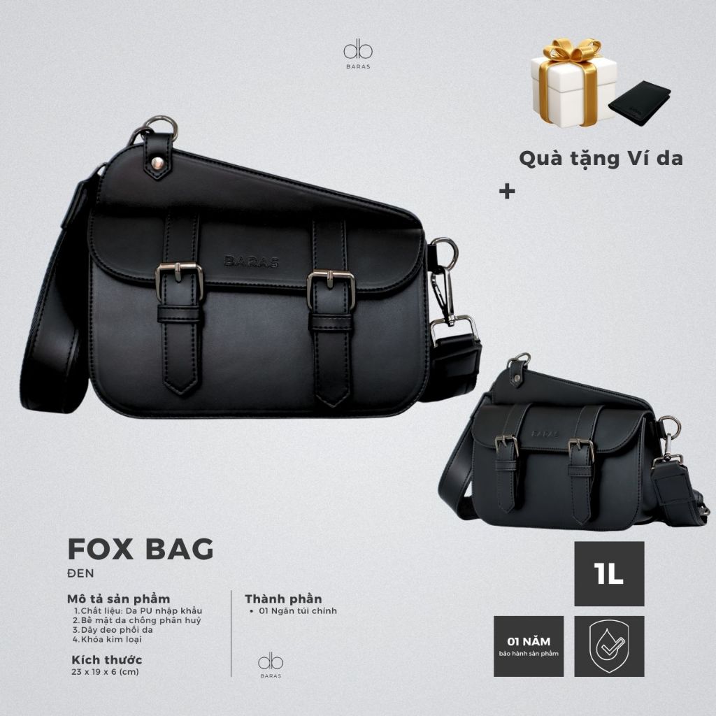 Túi đeo chéo nam Fox Bag - BARAS - Túi da nam