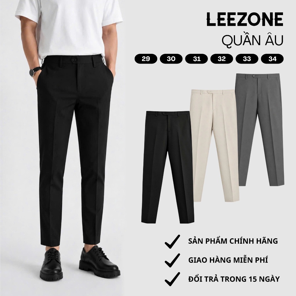 Quần Âu Nam LeeZone Cao Cấp, Bền Đẹp, Trẻ Trung, Thanh Lịch