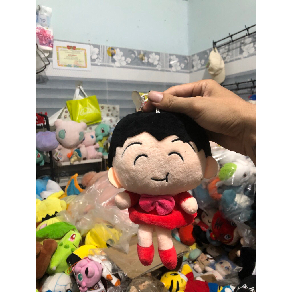 Gấu 2hand móc khóa thú bông nhân vật Chibi Maruko-chan.