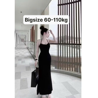 BIGSIZE 60_110KG ĐẦM YẾM CHỮ A CỘT NƠ CỔ SAU LƯNG THUN CHỈ SẴN MÚT NGỰC
