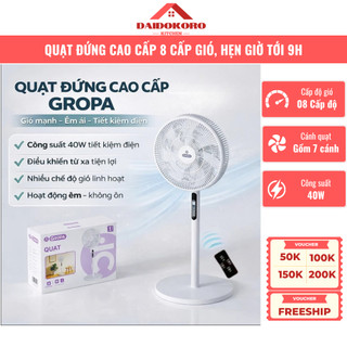 Quạt Cây Cao Cấp Gropa Tatami Chính Hãng, Điều Khiển Từ Xa, 8 Cấp Độ Gió, 7 Cánh, Hẹn Giờ Tới 9h