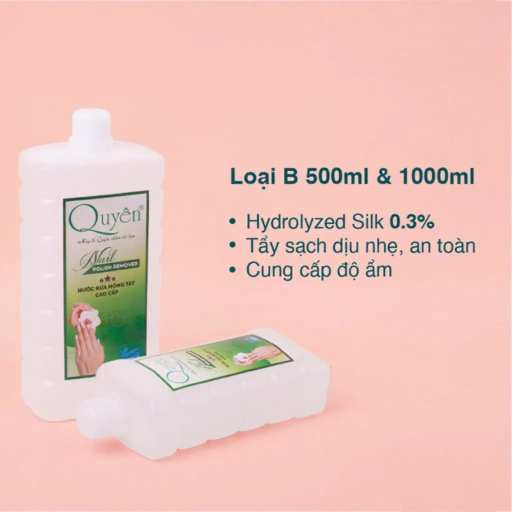 Axeton Quyên nước rửa móng cao cấp, nước lau móng chai 500ml-1000ml