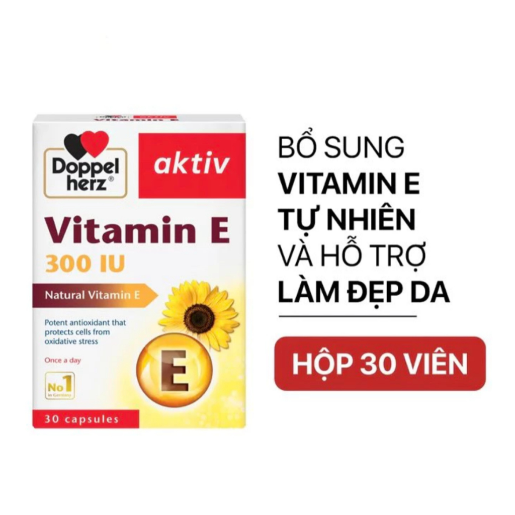 Doppelherz Aktiv Vitamin E - Viên Uống Bổ Sung Vitamin E Hỗ trợ làn da khỏe mạnh và hỗ trợ làm chậm 