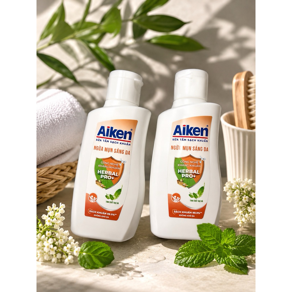 Sữa tắm AIKEN SẠCH KHUẨN ,Ngừa Mụn,Sáng Da-  tách khuyến mại 60gram