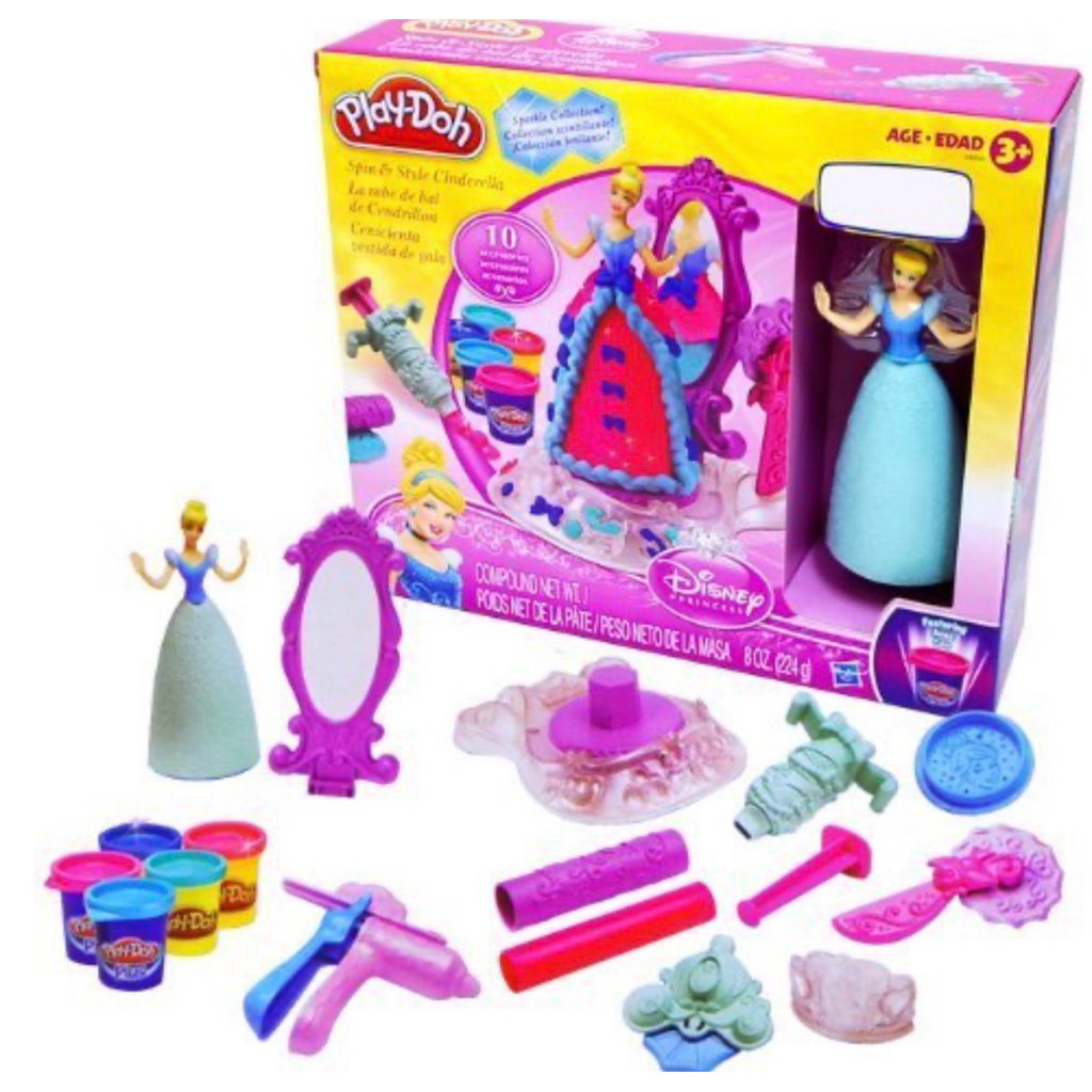 Set đất sét bột nặn Playdoh Spin & Style Cinderella.