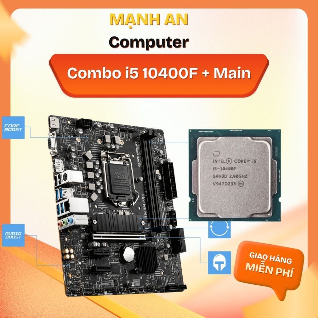 Bộ PC Combo i5 10400F + Main B460 + Ram