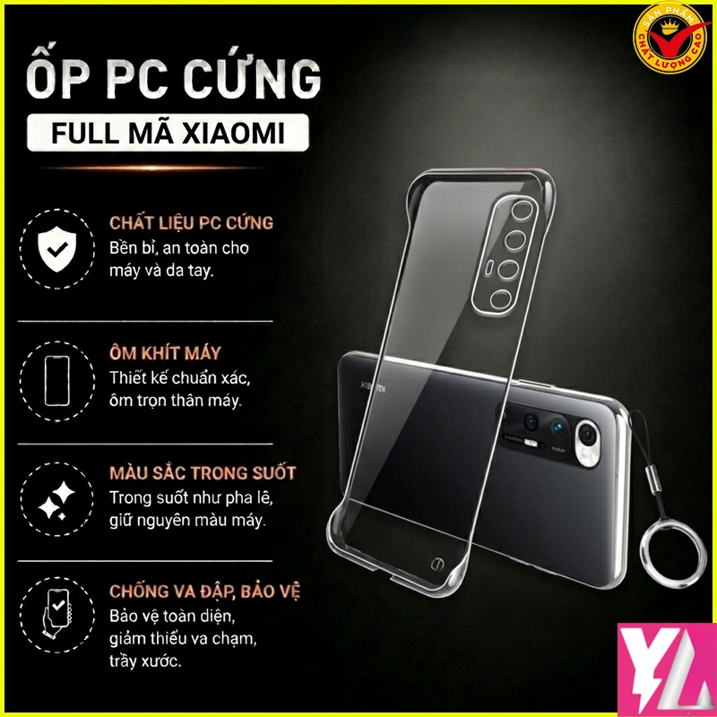 Ốp Lưng Xiaomi 13/ Xiaomi 13 Pro/ Xiaomi 13Ultra ...Cứng KHÔNG VIỀN Trong Suốt