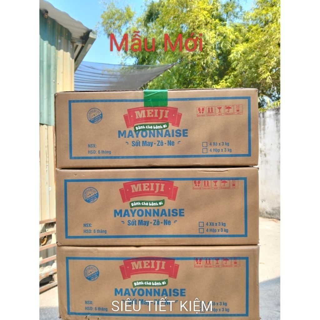 Thùng sốt mayonnaise Meiji 3kg siêu tiết kiệm ( 4 bịch 3kg )
