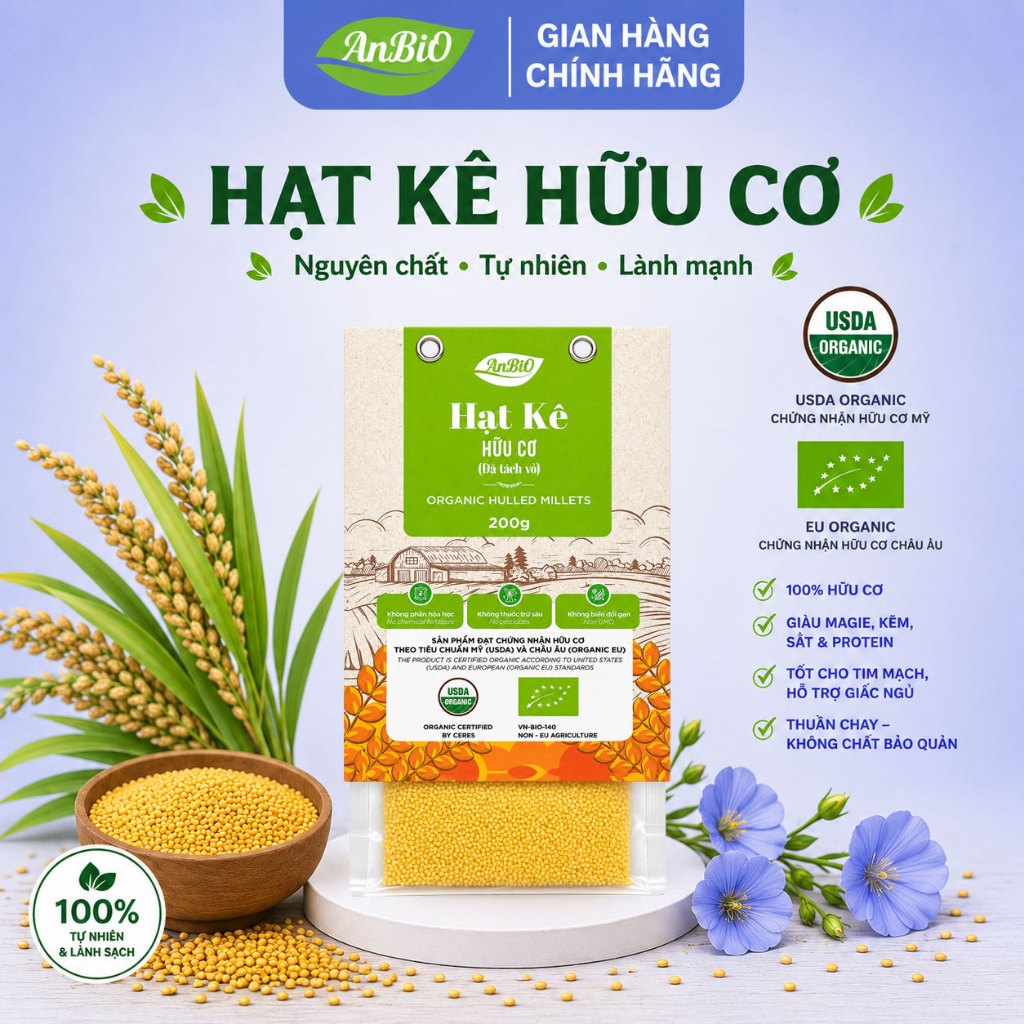 [ AnBiO ] Hạt Kê Hữu Cơ ANBIO - Chứng nhận hữu cơ USDA & EU