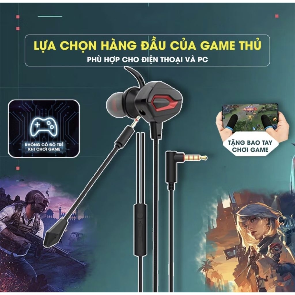 Tai nghe gaming GM-008, chơi game không độ trễ mic thu âm rõ ràng điện thoại, PC
