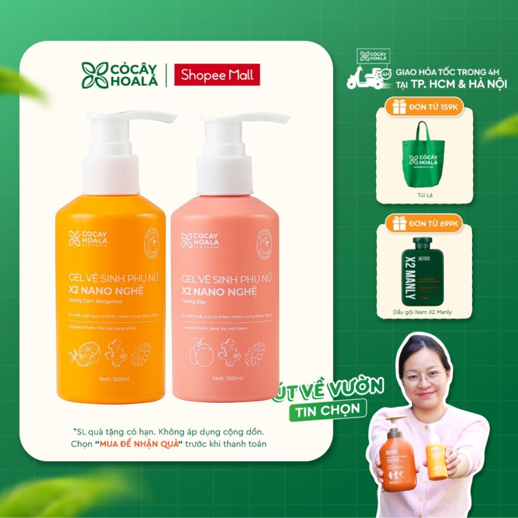[HỎA TỐC] Dung Dịch Vệ Sinh Cỏ Cây Hoa Lá Gel x2 Nano Nghệ Làm Sạch Dịu Nhẹ 150ml
