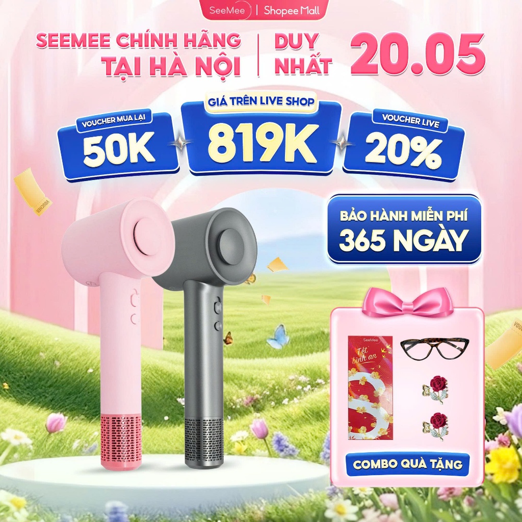 [GIÁ 818K TẠI LIVE SHOP] Máy sấy tóc 2 chiều Seemee tốc độ cao giúp tóc khô nhanh, bóng mượt tức thì