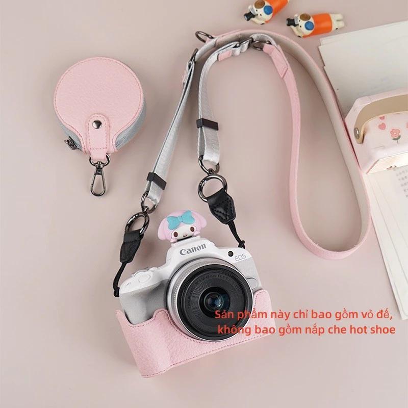 Canon Bao Da PU Cho Canon EOS R100 Camera Bảo Vệ Nửa Thân Túi Phụ Kiện R100 Chất Liệu Mềm Mại Ôm Sát