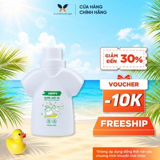 [HT] Nước Giặt Xả HIPPY 2in1 Cho Bé Hương Phấn Dịu Nhẹ 1kg – Làm sạch vết bẩn, an toàn cho da bé
