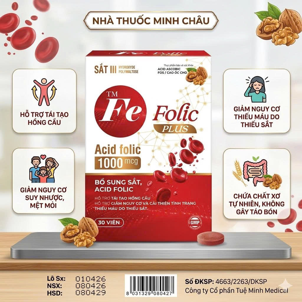 FE folic plus bổ sung sắt và acid folic