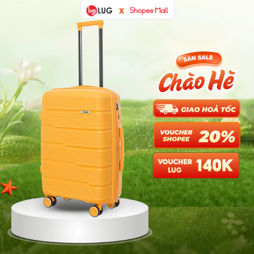 [ NHỎ - GỌN - NHẸ ] Vali Kéo LUG Holdall MP809 - Size 20, Size 24, Size 28: Nhựa PP chống bể vỡ, Kho