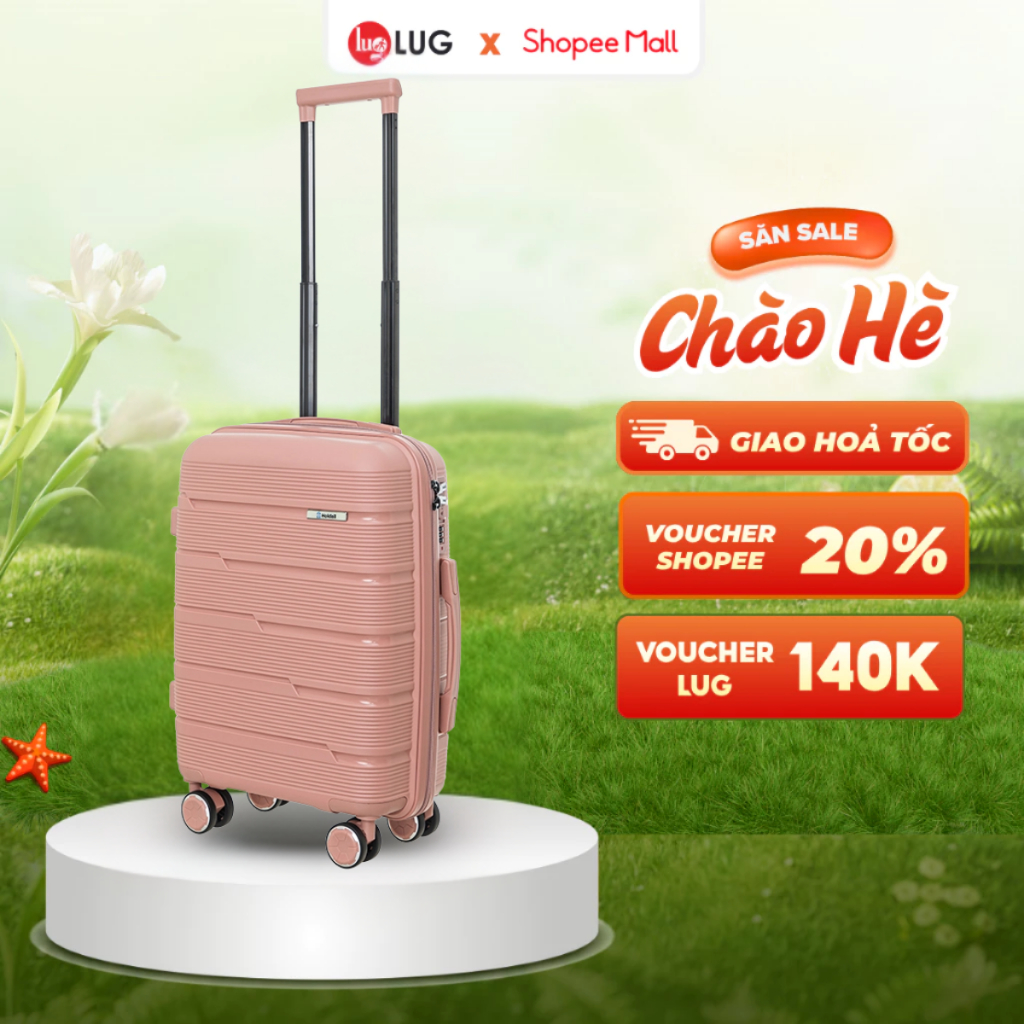 [LUG x KOL] Vali Kéo LUG Holdall MP809 - Size 20 - Nhựa PP chống bể vỡ, Khoá Số Bảo Mật An Toàn