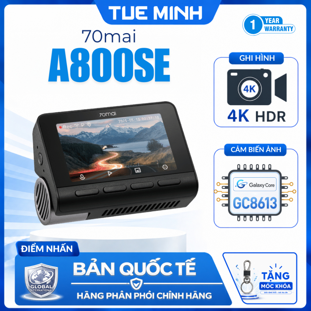 Camera hành trình ô tô 70mai A800SE – 4K HDR, chính hãng phân phối
