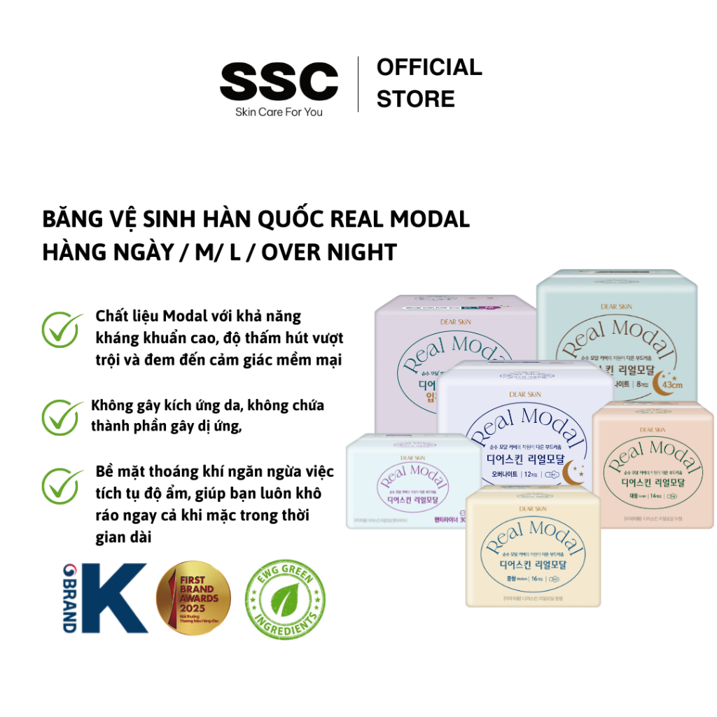 Băng vệ sinh Hàn Quốc REAL MODAL hàng ngày / M/ L / Over night