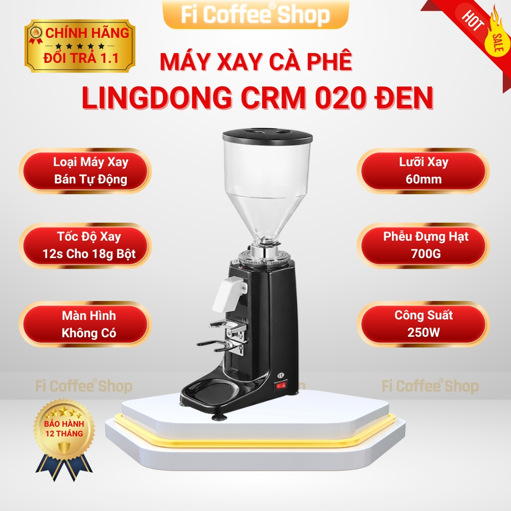 Máy Xay Cà Phê Lingdong CRM 020 - Lưỡi xay 60mm, Tốc Độ Xay 12s/18g, Phiễu Đựng Hạt 700g