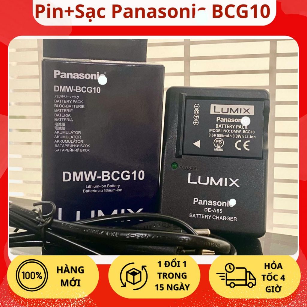 Bộ Pin, Sạc Pana DMW-BCG10 Cho Máy Ảnh Lumix ZS7, ZS8, ZS10, ZS20, TZ10, TZ20, TZ30