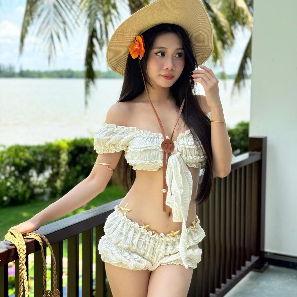 MARE SET - Set Áo Croptop Buộc Dây Và Quần Bí Thun Co Giãn Năng Động Mùa Hè | BigBuy360 - bigbuy360.vn