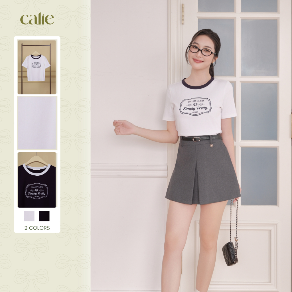 Áo phông thêu hình, chất liệu cotton cao cấp mềm mát, co dãn tốt thời trang nữ Calie AFC001