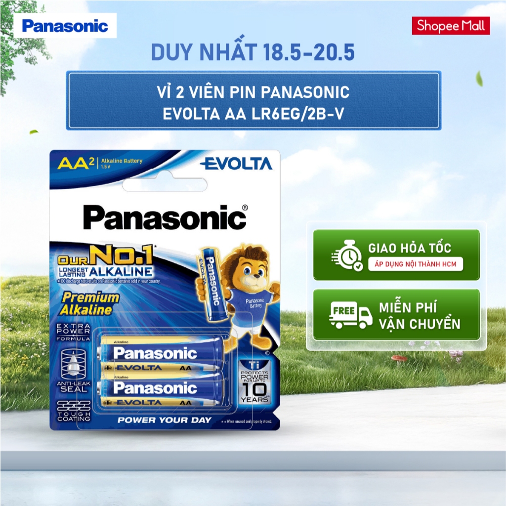 Vỉ 2 viên Pin Panasonic Evolta AA LR6EG/2B-V – Hàng Chính Hãng