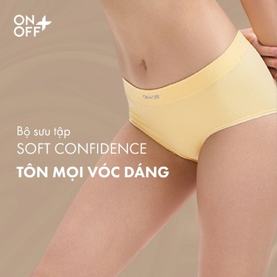 Quần lót nữ dệt liền seamless dáng hipster cạp vừa, ôm gọn hông, mang lại cảm giác nhẹ và êm khi mặc ONOFF - 16UV25A573