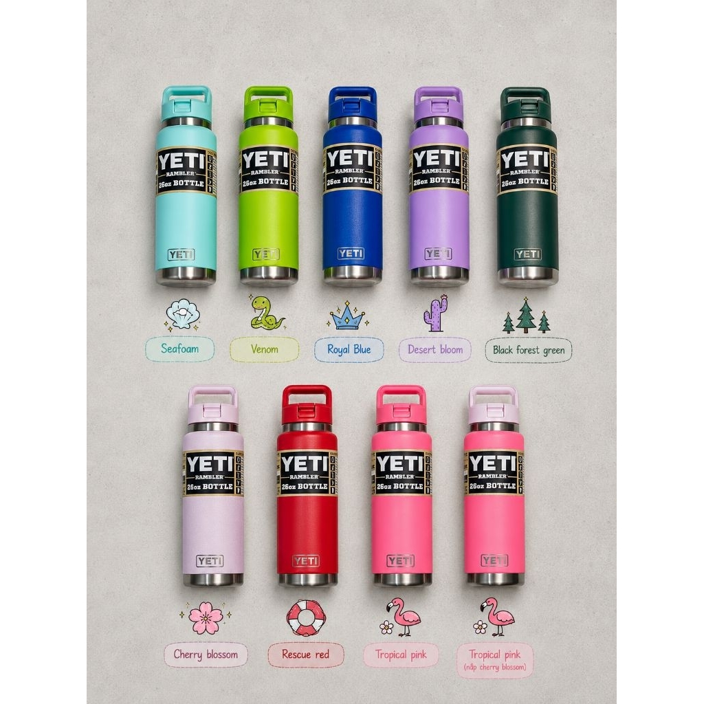BÌNH GIỮ NHIỆT YETI RAMBLER 18 26 36oz - HÀNG US CHÍNH HÃNG