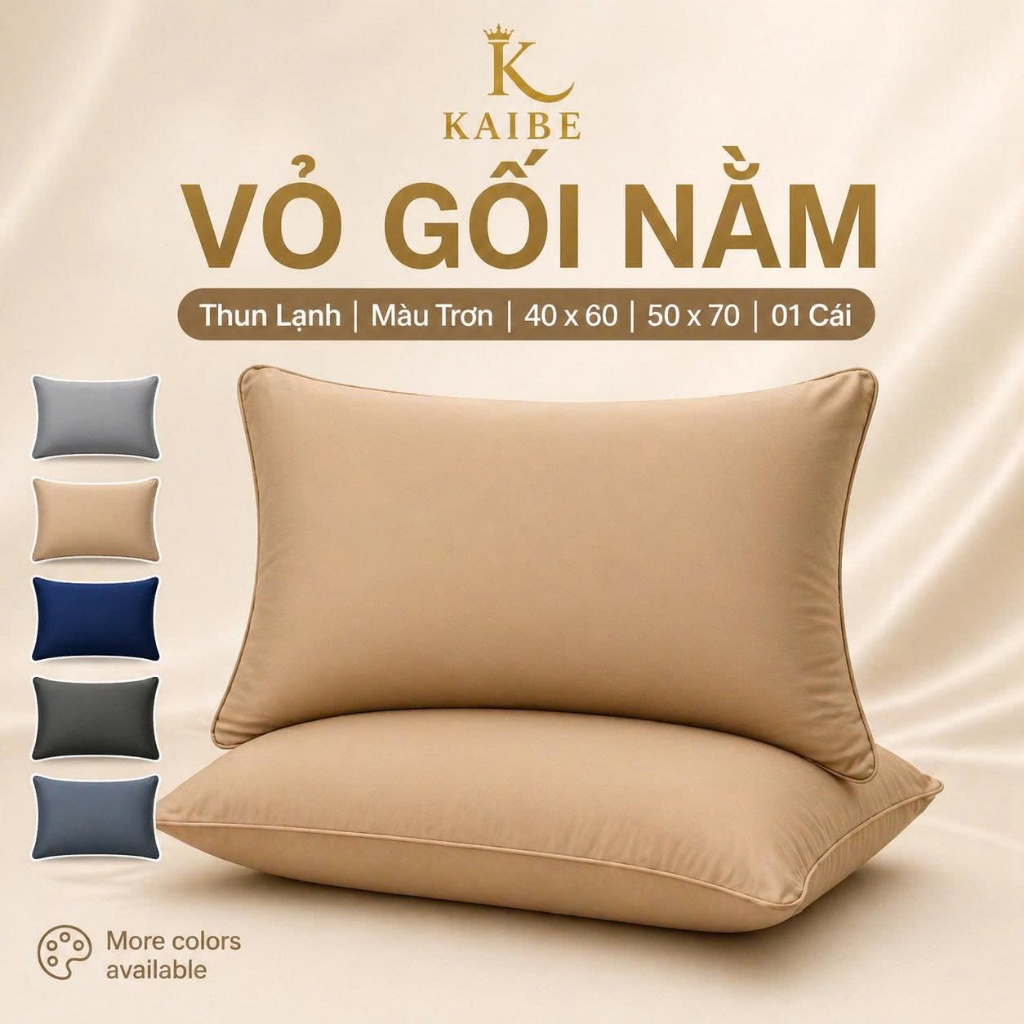 Vỏ Gối Nằm 40x60cm 50x70cm, đủ size (1 cái), Vỏ Gối Ôm Thun Lạnh, Tencel.  Bao gối ôm, bao gối nằm.