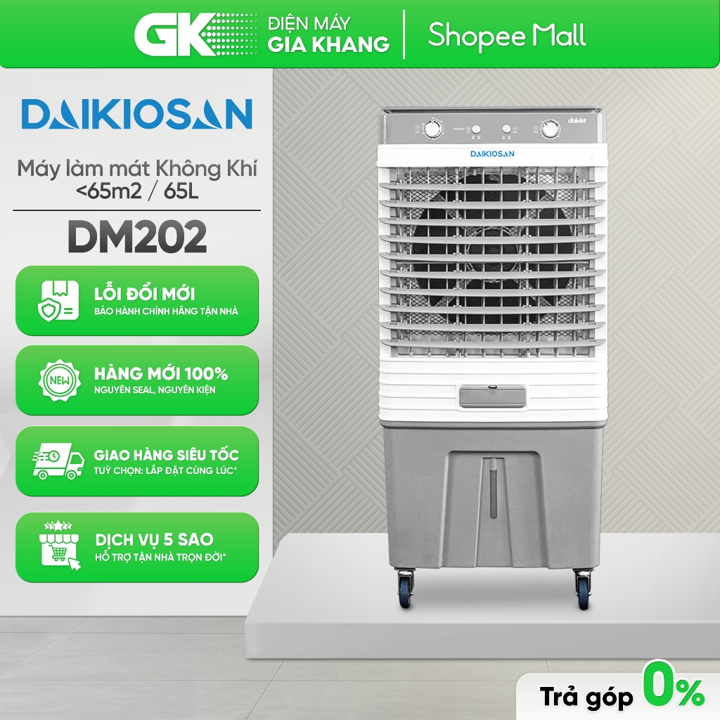 DM202 (<65m²) 65L | DM117 (195W) 75L | DM103 (<55m²) 72L - Máy Làm Mát Không Khí Daikiosan [Freeship