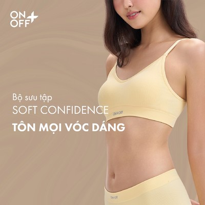 Áo bra seamless dệt liền thân phom tam giác cổ V nhẹ thoải mái, hạn chế hằn đường viền ONOFF - 16UC26A572