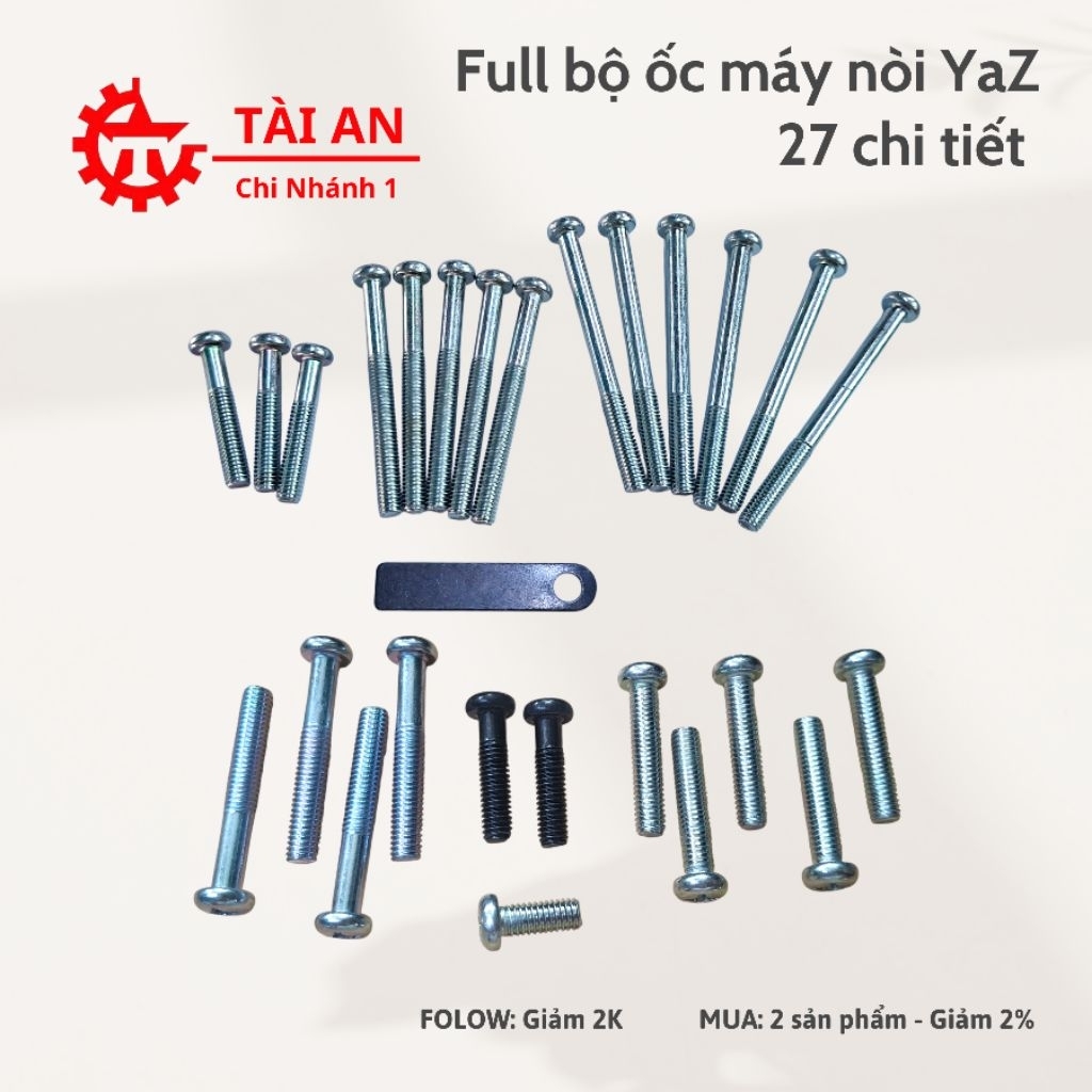 Full bộ ốc lốc náy Yaz, ốc nắp nòi Yaz cao cấp